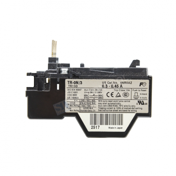 Thermal Overload Relays รุ่น TR-0N/3 (0.30-0.45A)